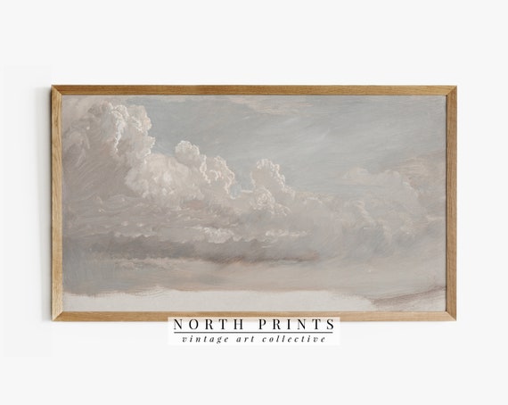 Country Decor Vintage Cloud Painting Art Print