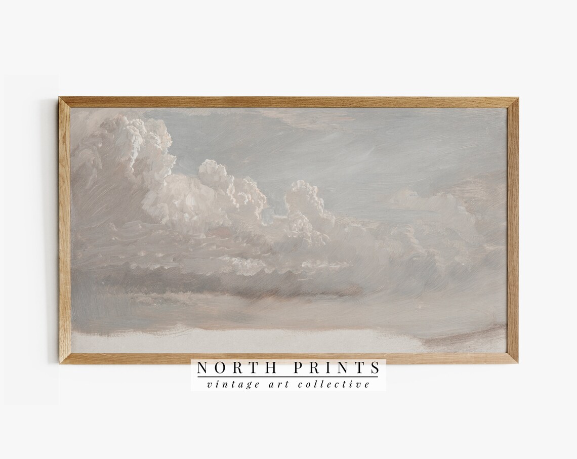 Country Decor Vintage Cloud Painting Art Print