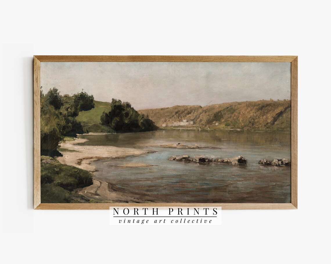 Vintage Landscape Painting, Nature Art Travel Poster