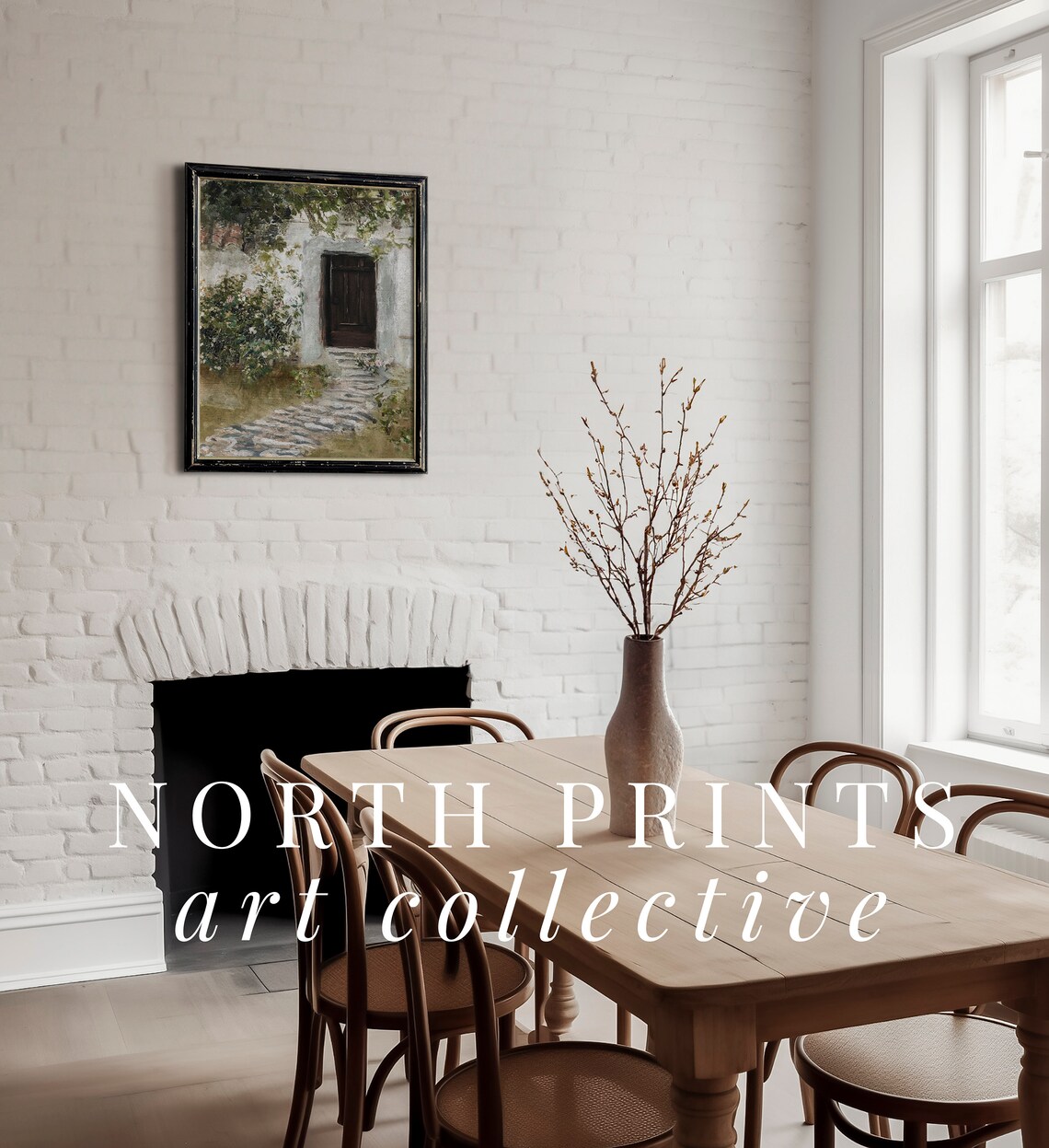 Vintage Spring Cottage Painting Art Print, Farmhouse - Image 3