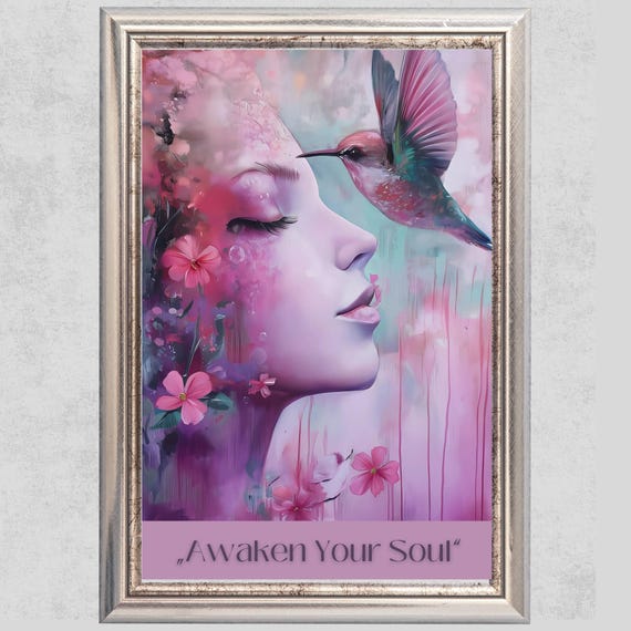 Awaken Your Soul Spiritual Wall Picture In Soft Pastel Tones Meditation Mindfulness Poster Selfdiscovery And Healing Decoration