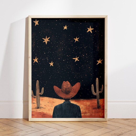 Western Cowboy Contemporary Travel Poster