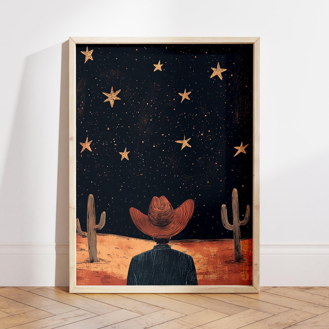 Western Cowboy Contemporary Travel Poster