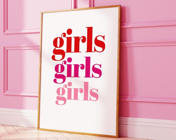 Girl Power Preppy Wall Art Trendy College Room Decor Nail Salon Prints Teenage Girl Bedroom Posters Aesthetic Beauty Room Art