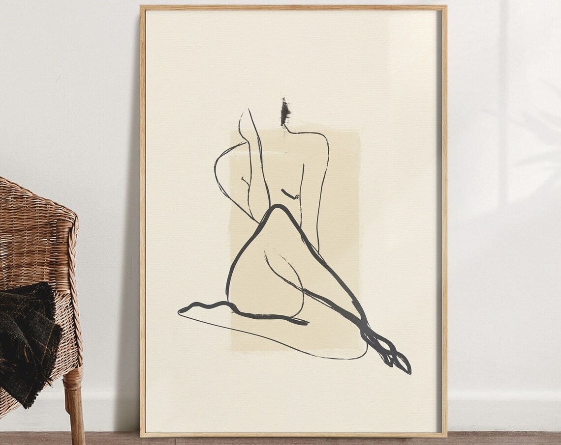 Matisse-Style Female Figure Sketch Art Print
