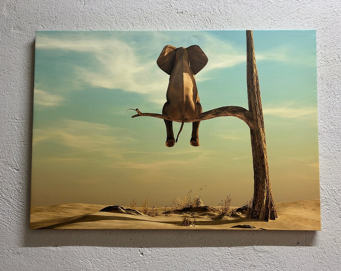 Surreal Elephant Tree Art Print, Contemporary Poster - Image 2