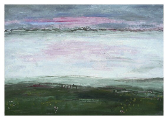 Sunset At The Achterwasser Art Print, Landscape