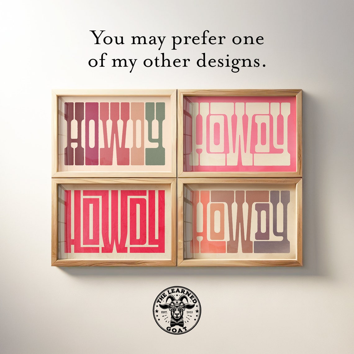 Pink Orange Gradient Howdy Typography Sunset Western Style Poster - Image 4