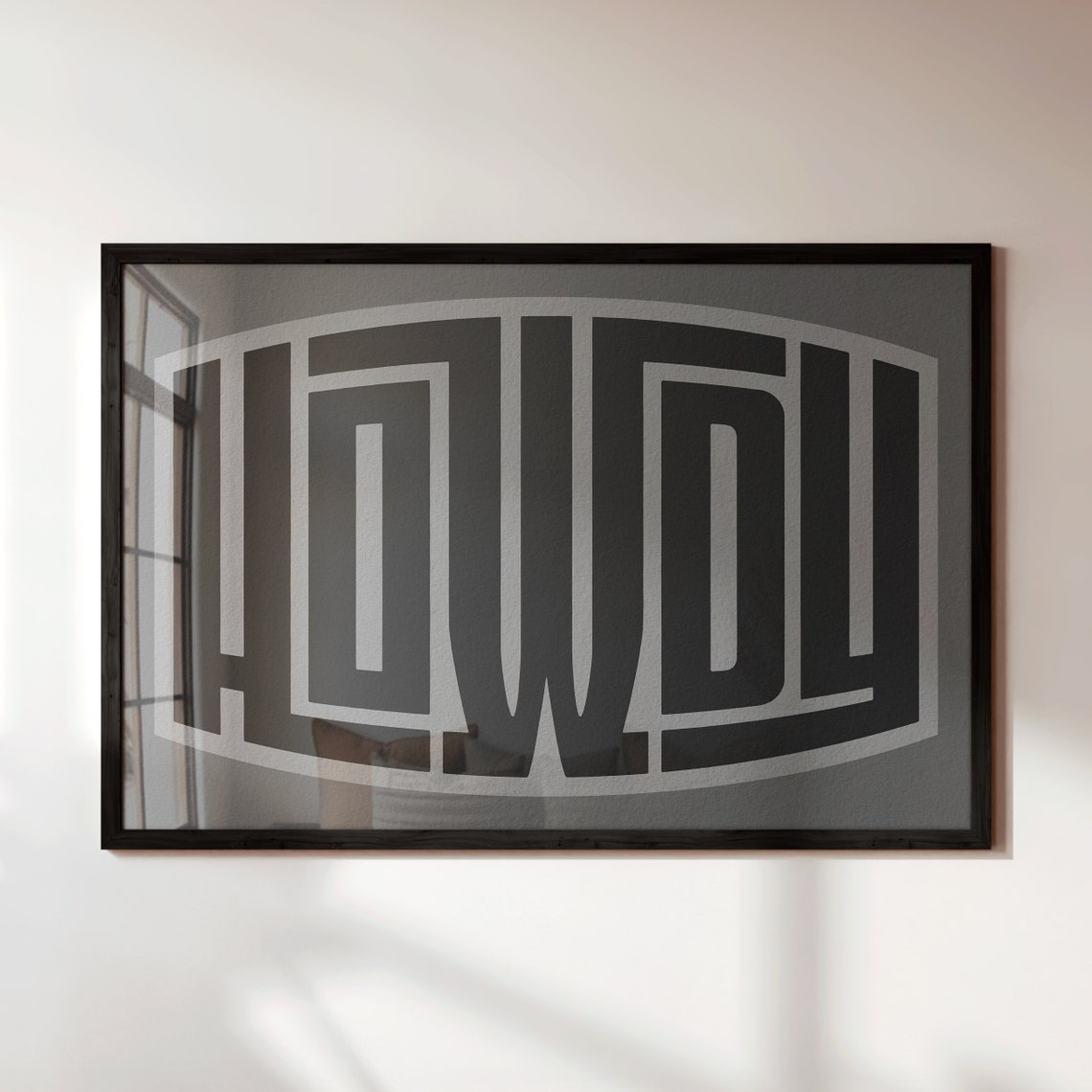 Howdy Minimalist Gray Typography Modern Farmhouse Wall Poster - Image 2