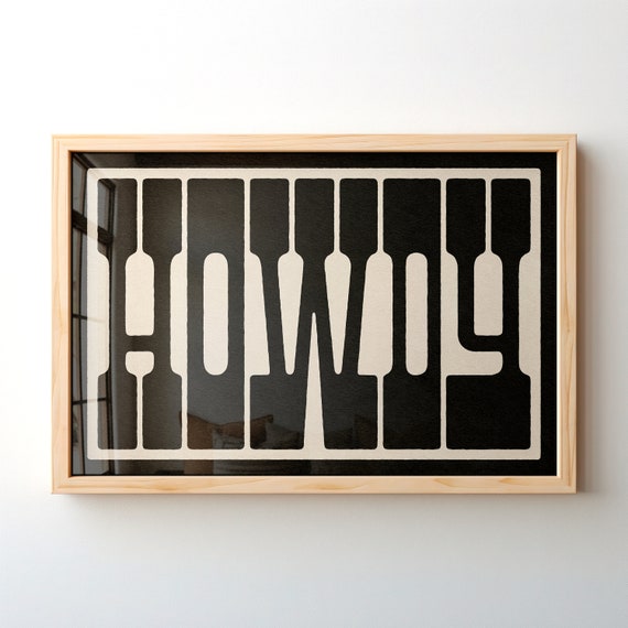 Instant Howdy Print Bold Western Typography Wall Howdy Poster Welcome Sign Simple Howdy Picture Farmhouse Decor