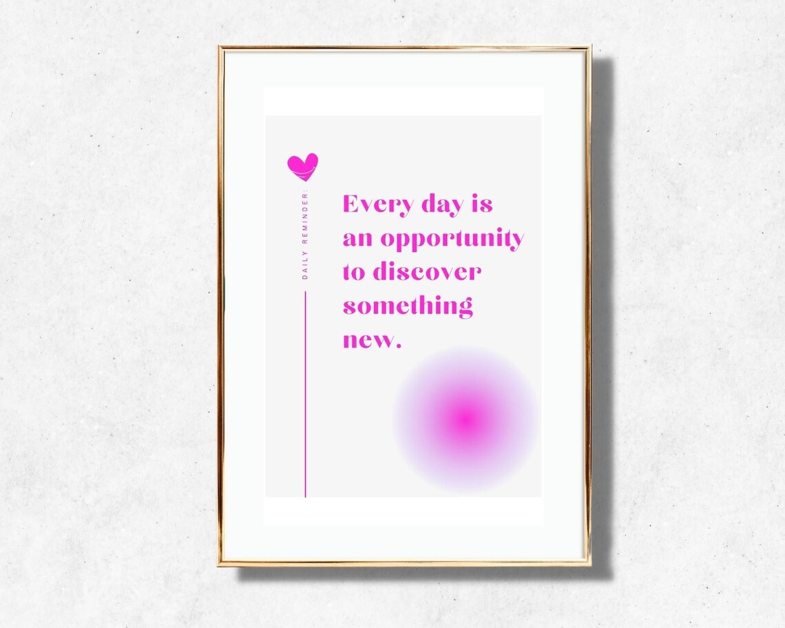 Every Day Is An Opportunity Pink Gradient Daily Reminder Typography Poster - Image 4