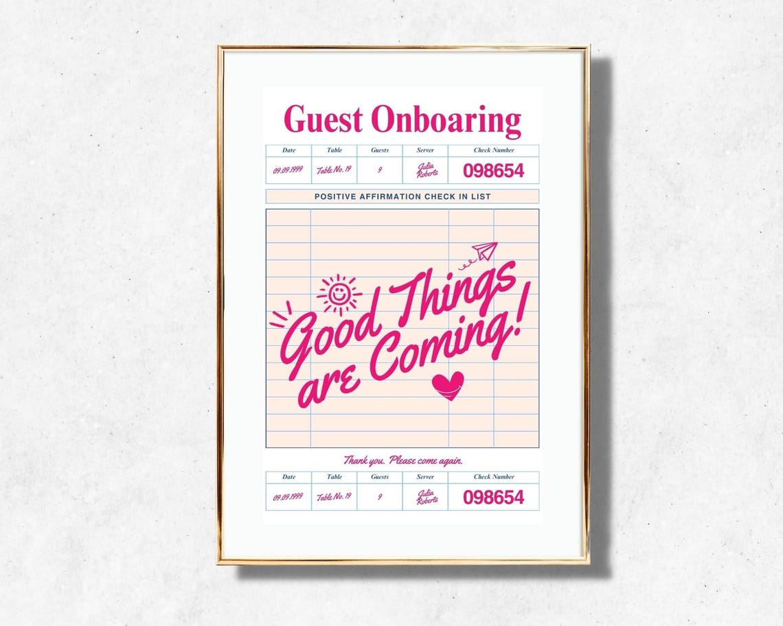Good Things Are Coming Guest Check Receipt Pink Affirmation Poster - Image 4