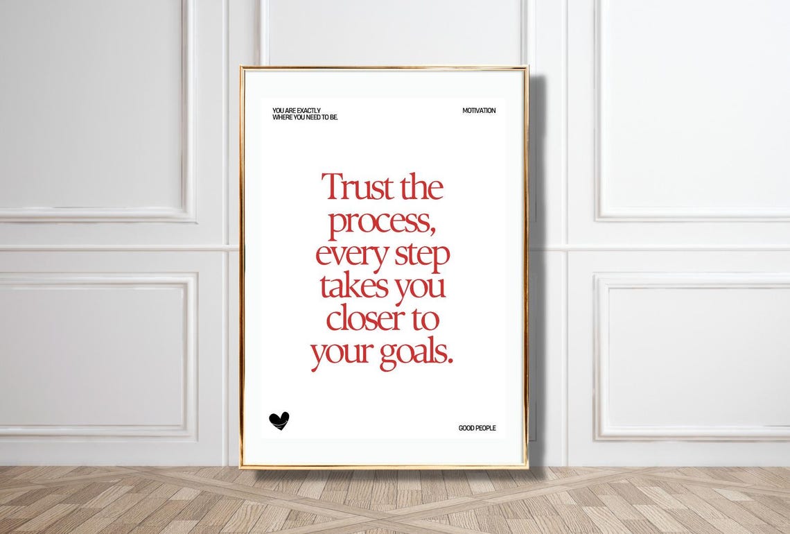 Trust The Process Every Step Takes You Closer To Your Goals Poster