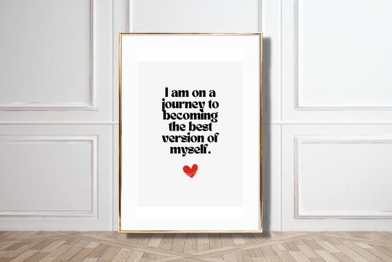 Becoming The Best Version Of Myself Affirmation Quote Heart Poster