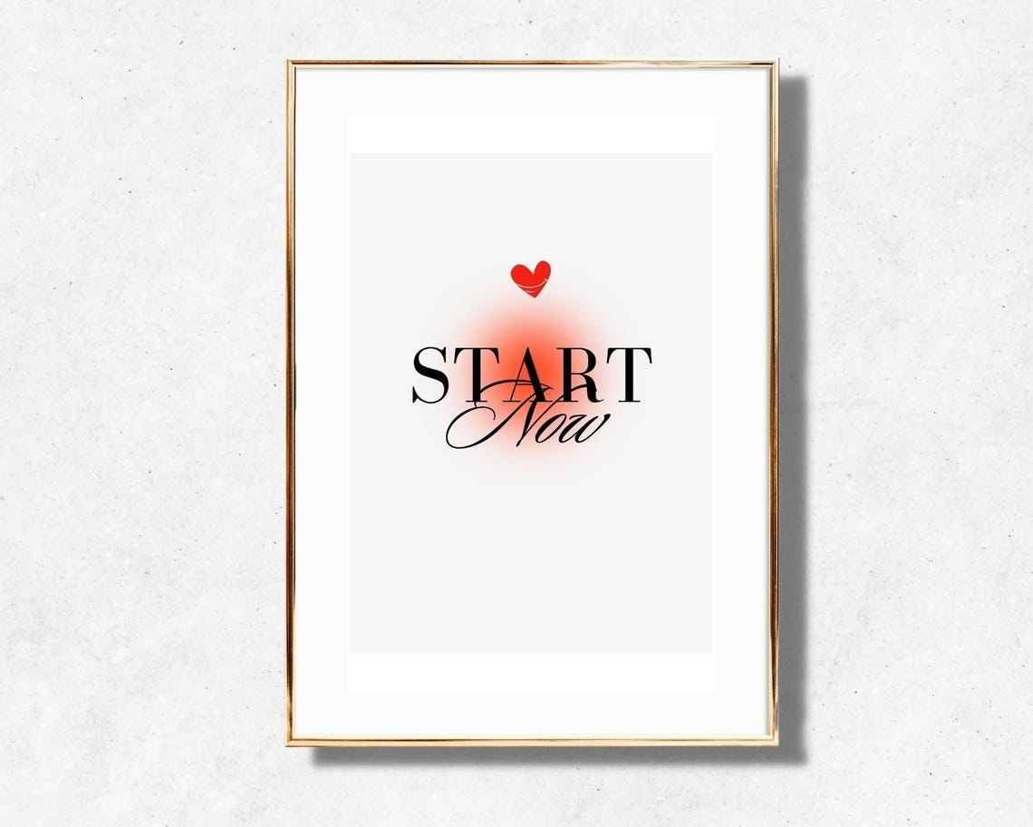 Start Now Motivation Bold Script Typography Daily Reminder Poster - Image 4