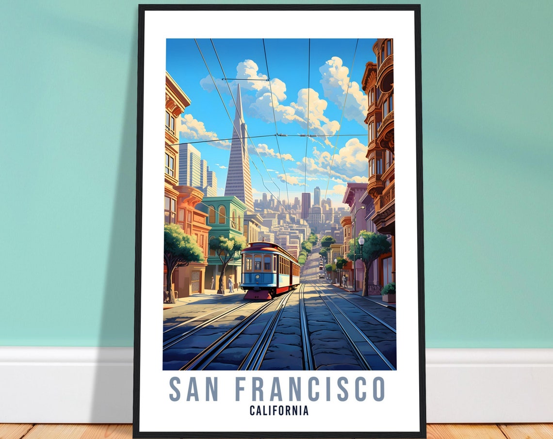San Francisco Travel Print Wall Art San Francisco Street Wall Hanging Travel Poster San Fran Usa Home Decor United States Gift Travel Art