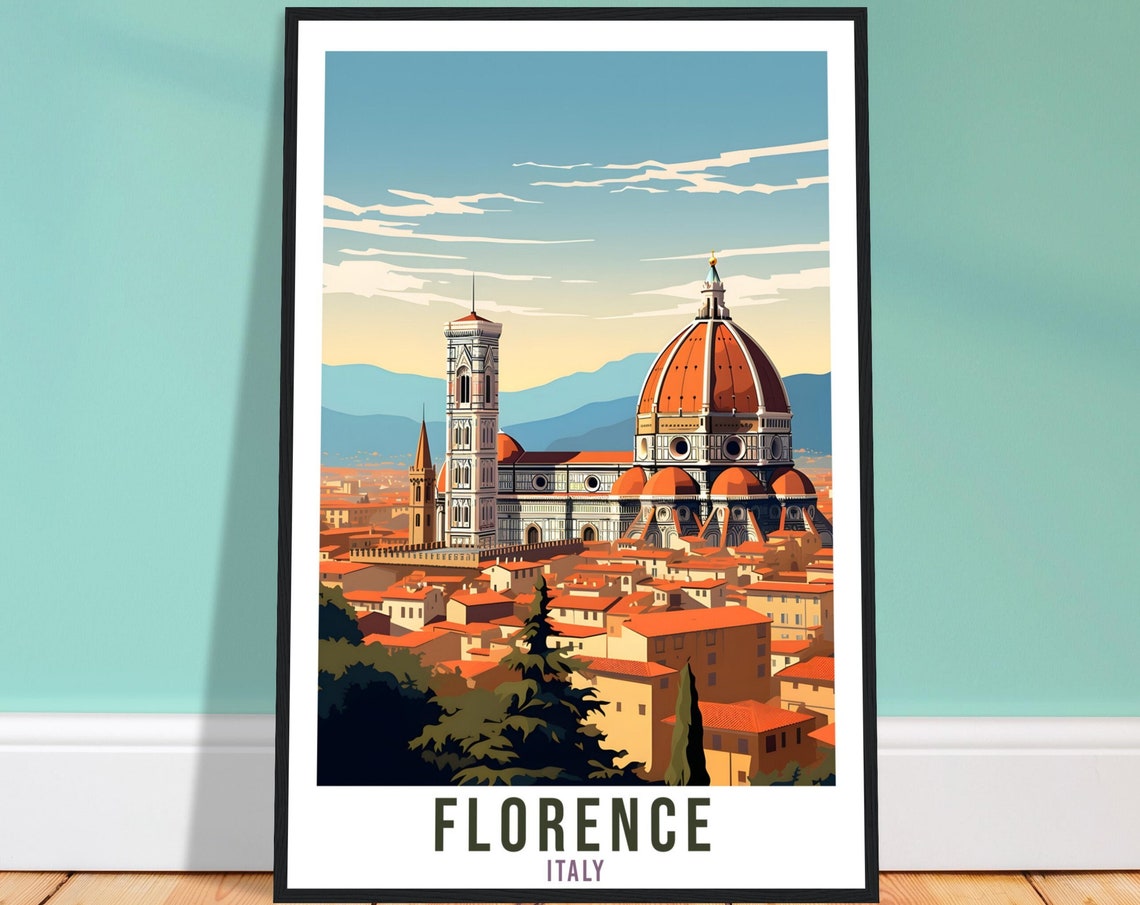Florence Italy Duomo Cathedral Rooftops Tuscan Cityscape Poster