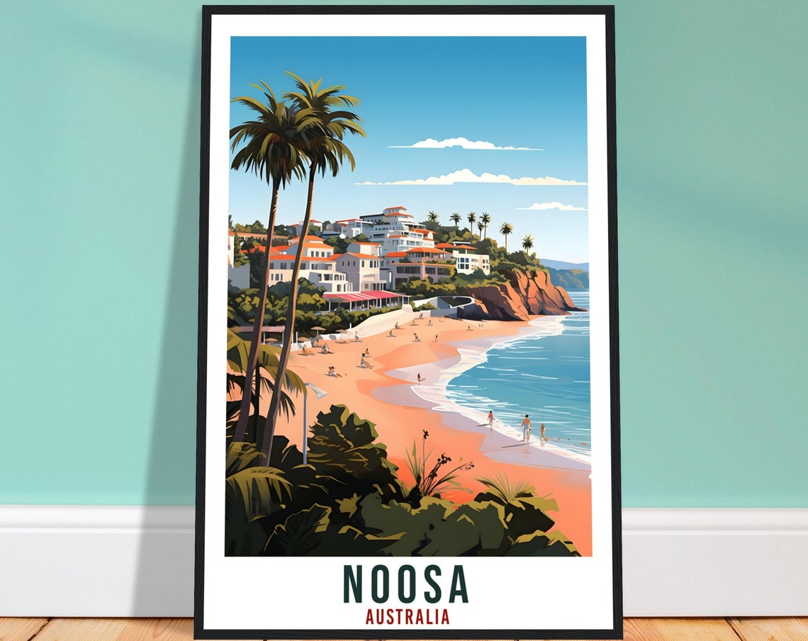 Noosa Travel Poster Wall Art Noosa Australia Home Dcor Artwork Wall Hanging Noosa Art Gifts Noosa Travel Print Australian Art Lovers Gift
