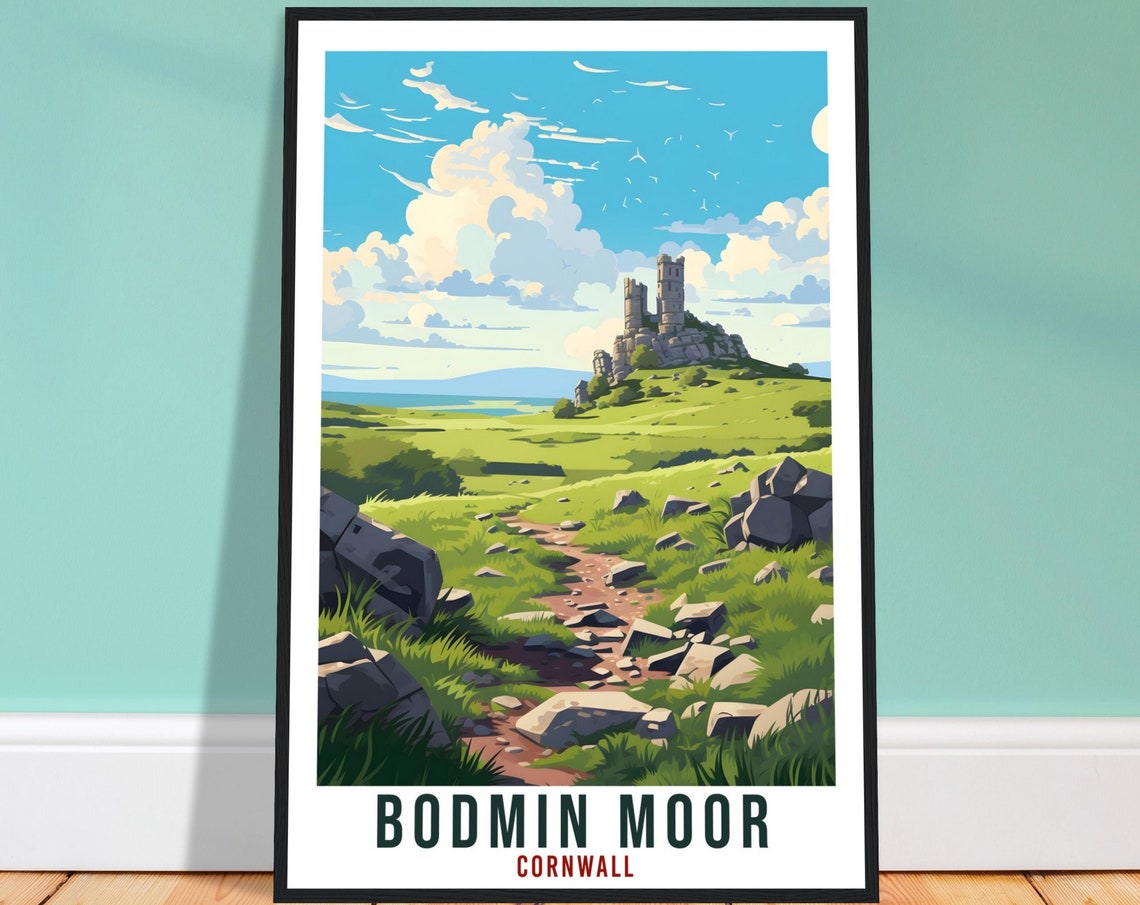 Bodmin Moor Cornwall Rolling Hills Ancient Stone Tower Poster