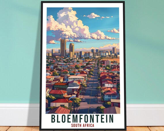 Bloemfontein South Africa Travel Print Wall Art Wall Hanging Home Dcor Bloemfontein Gift Art Lovers Artwork Gift Print South African Poster