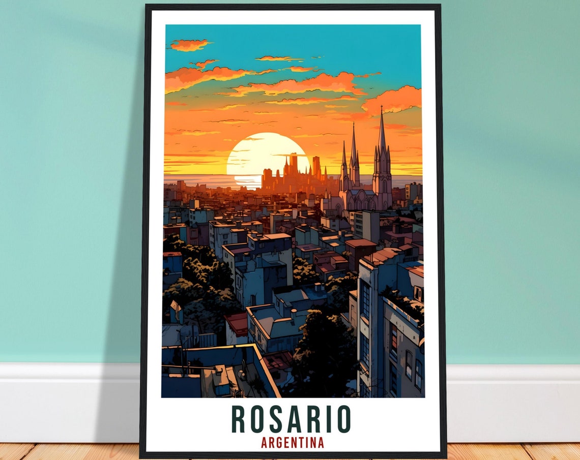 Rosario Travel Print Wall Art Rosario Argentina City Landscape Artwork Rosario Art Gifts Rosario Travel Poster Argentinian Art Lovers Gift