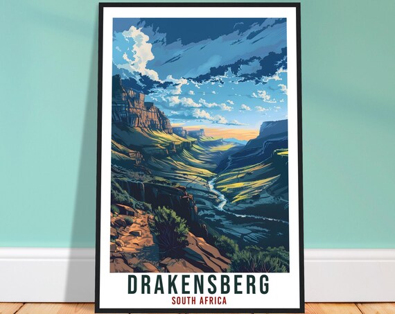 Drakensberg South Africa Travel Poster