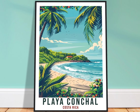 Playa Conchal Costa Rica Travel Poster