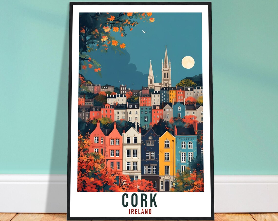Cork Travel Poster, Ireland Home Decoration