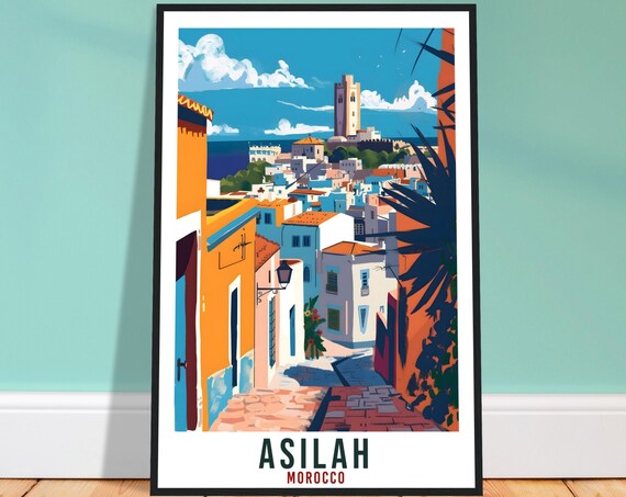 Asilah Morocco Travel Print Asilah Wall Art Wall Hanging Home Dcor Asilah Gift Art Lovers Morocco Artwork Gift Print Africa Landmark Poster