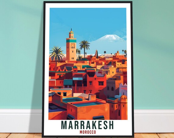 Marrakesh Morocco Travel Print Wall Art Wall Hanging Home Dcor Marrakesh Gift Art Lovers Morocco Artwork Gift Print African Landmark Poster