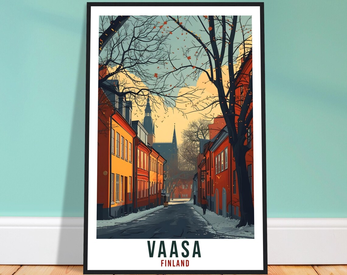 Vaasa Finland Travel Poster, Europe Wall Art