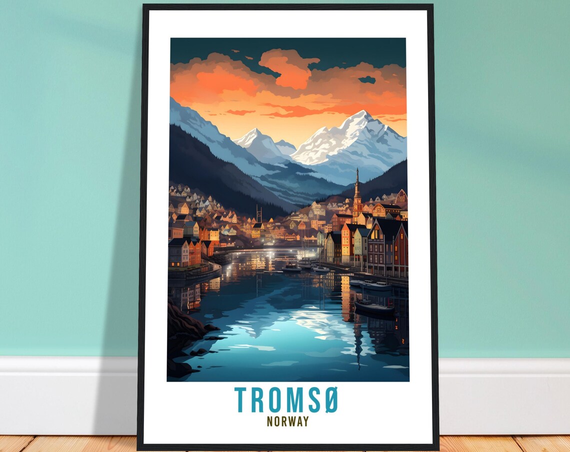 Troms Norway Travel Poster, Northern Norway
