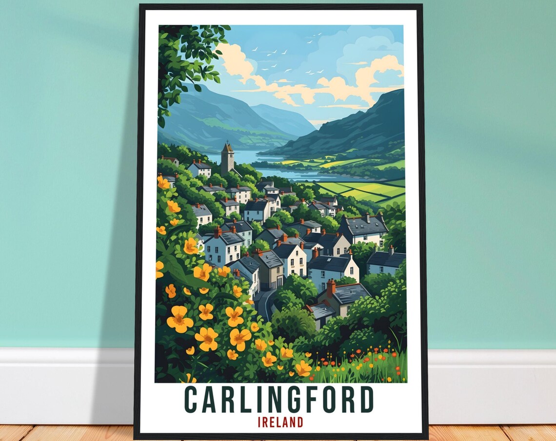 Carlingford Travel Poster, Irish Wall Art Print