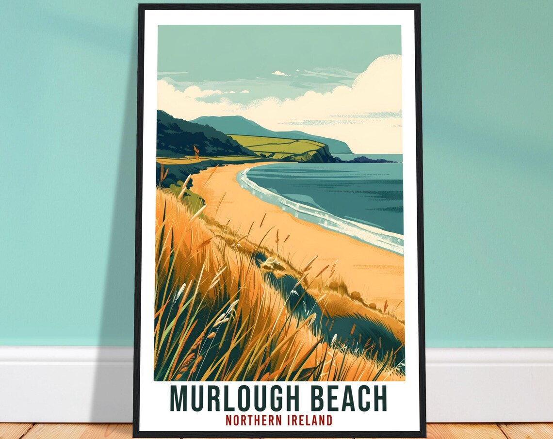 Murlough Beach Northern Ireland Dunes Seashore Travel Poster