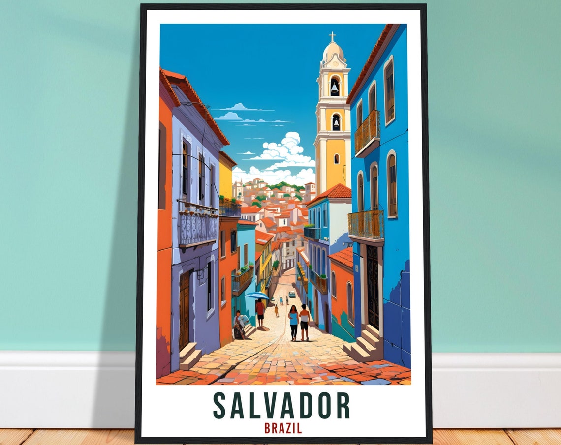 Salvador Travel Print Wall Art Salvador Brazil Wall Hanging Artwork Salvador Art Gifts Salvador Travel Poster Brazil Decor Art Lovers Gift