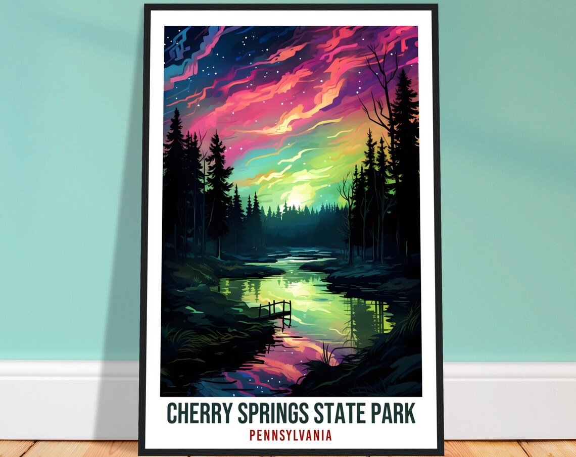 Cherry Springs State Park Pennsylvania Night Aurora Lake Poster