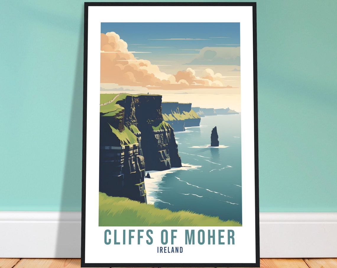 Cliffs of Moher Ireland Dramatic Coastal Sea Cliffs Travel Poster