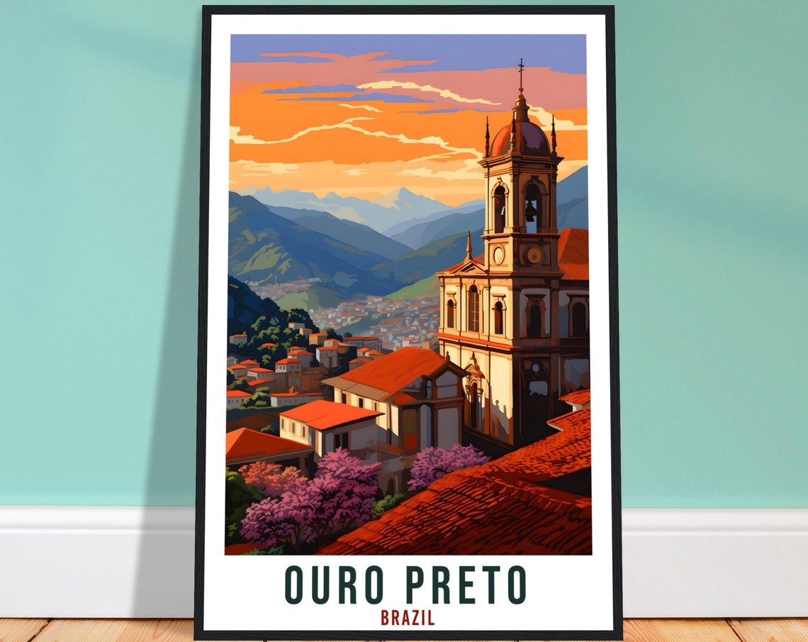 Ouro Preto Travel Print Wall Art Ouro Preto Brazil Wall Hanging Artwork Ouro Preto Art Gifts Ouro Preto Travel Poster Brazil Art Lovers Gift