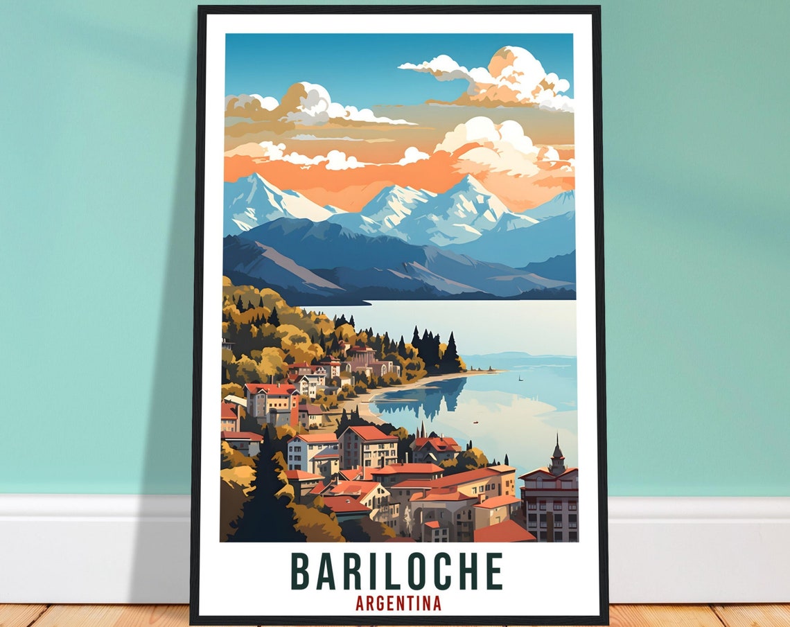 Bariloche Travel Print Wall Art Bariloche Argentina City Landscape Artwork Bariloche Art Gifts Bariloche Travel Poster Argentinian Art Lover