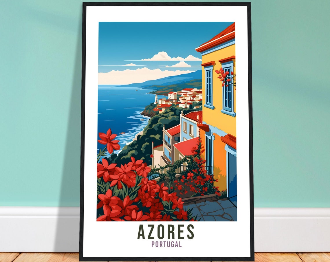 Azores Travel Print Wall Art Azores Wall Hanging Portugal Gift Azores Wall Art Print Art Print Azores Travel Gift Azores Travel Poster