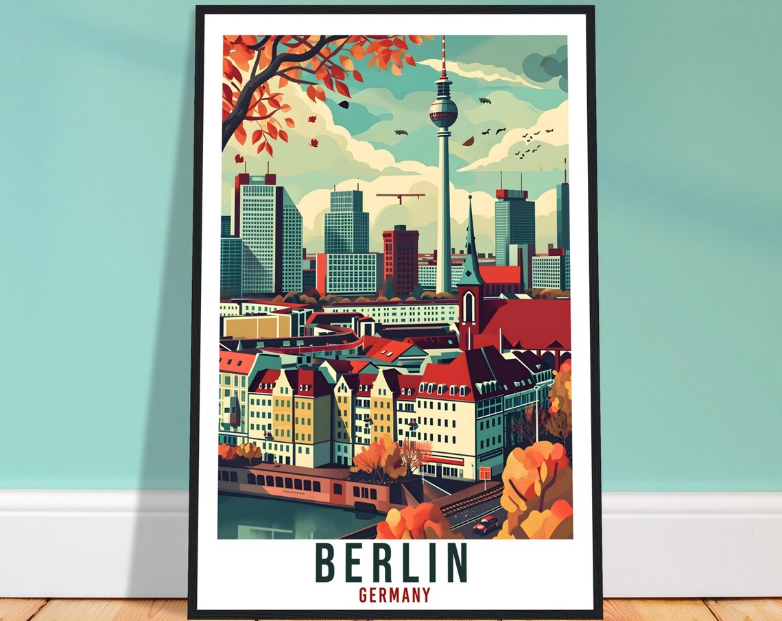 Berlin Travel Poster, Germany Home Decor Art Print