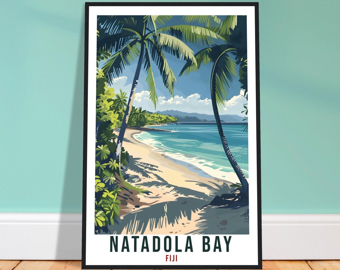 Natadola Bay Fiji Travel Print Fiji Wall Art Wall Hanging Home Dcor Natadola Bay Gift Fiji Islands Artwork Travel Art Fijian Travel Poster