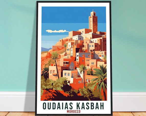 Oudaias Kasbah Morocco Travel Print Wall Art Wall Hanging Home Dcor Oudaias Kasbah Gift Art Lovers Morocco Artwork Gift Print Africa Poster