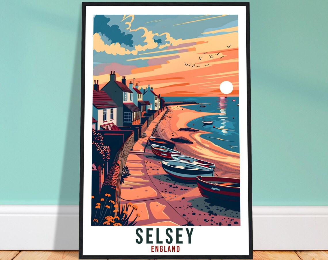 Selsey Travel Poster, England Wall Art Print