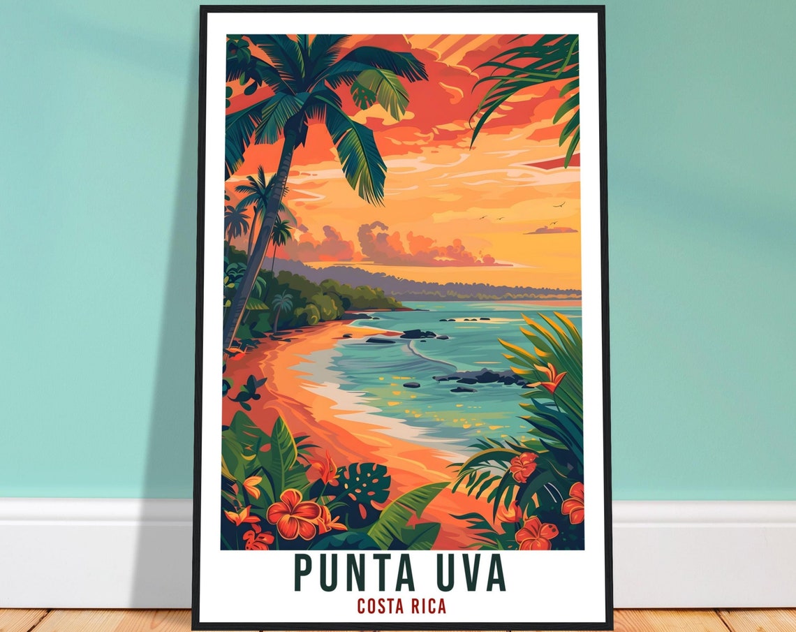 Punta Uva Costa Rica Travel Print Wall Art Wall Hanging Home Dcor Punta Uva Gift Landmark Artwork Travel Art Costa Rica City Travel Poster