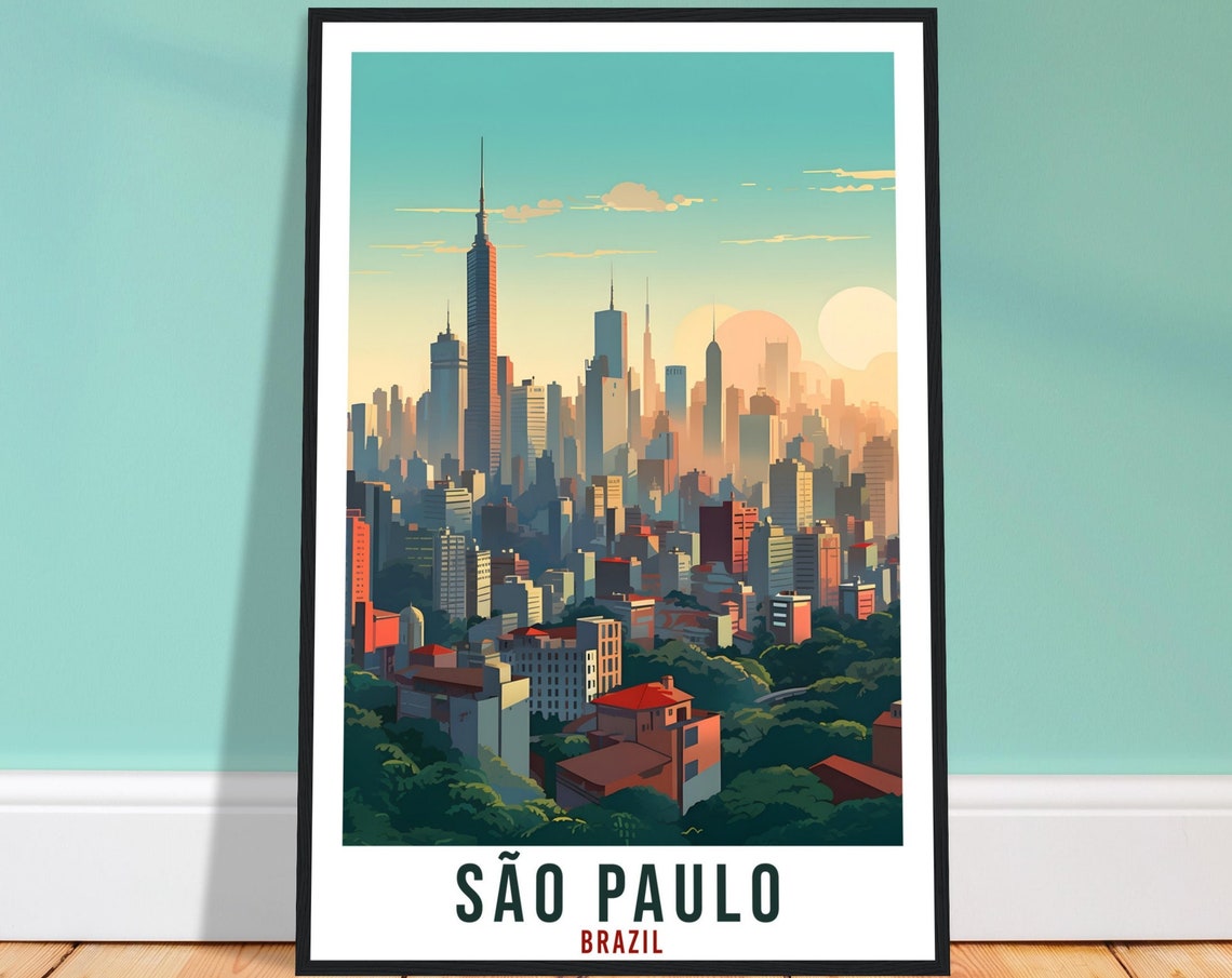 Sao Paulo Travel Print Wall Art Sao Paulo Brazil Wall Hanging Artwork Sao Paulo Art Gifts Sao Paulo Travel Poster Brazil City Art Lover Gift