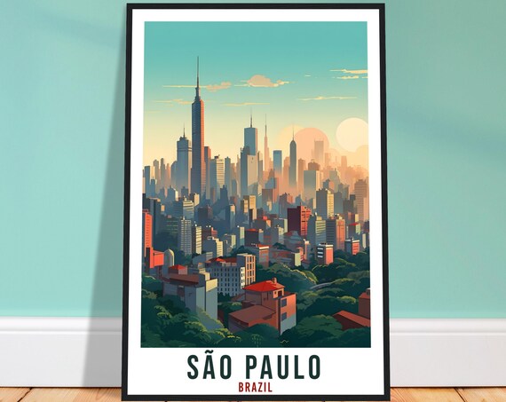Sao Paulo Brazil Modern City Skyline Dawn Skyscrapers Poster