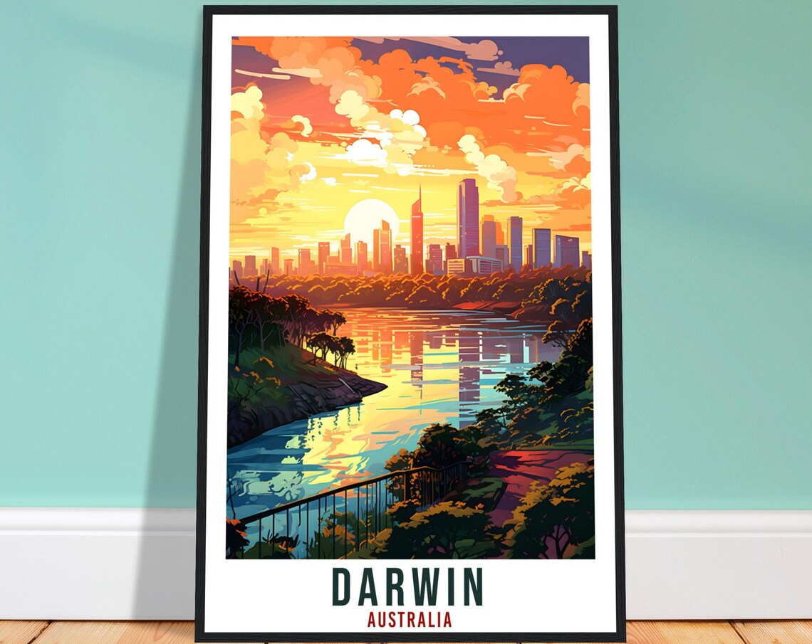 Darwin Travel Poster, Australia Art Print