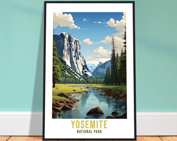 Yosemite National Park California Granite Cliffs River Poster