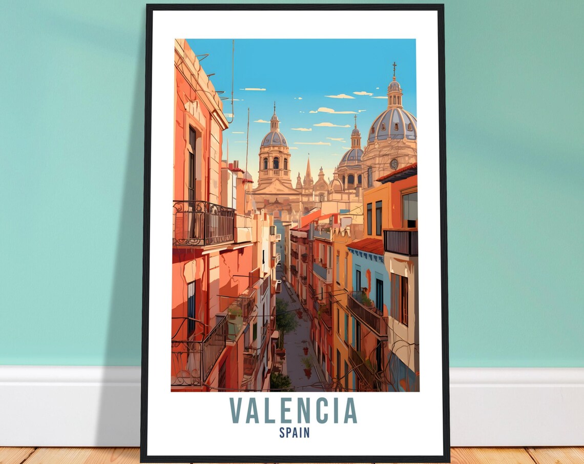 Valencia Vintage Spain Travel Poster Art Print